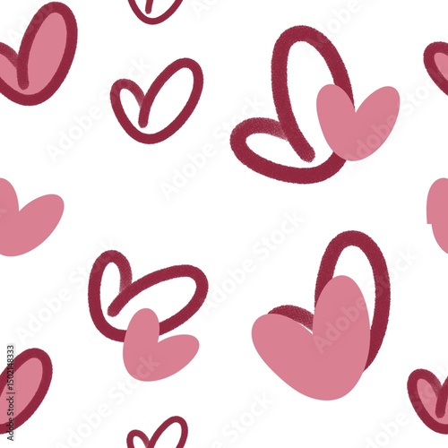 Pink love seamless pattern photo