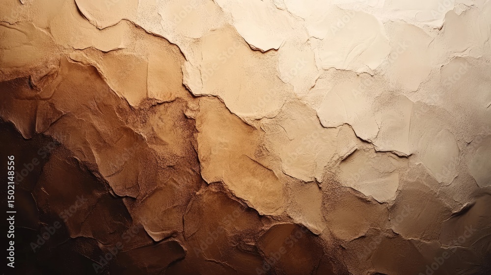 Fototapeta premium an artistic piece that merges two contrasting scenes: a close up of textured materials resembling earthy tones and organic patterns at the top