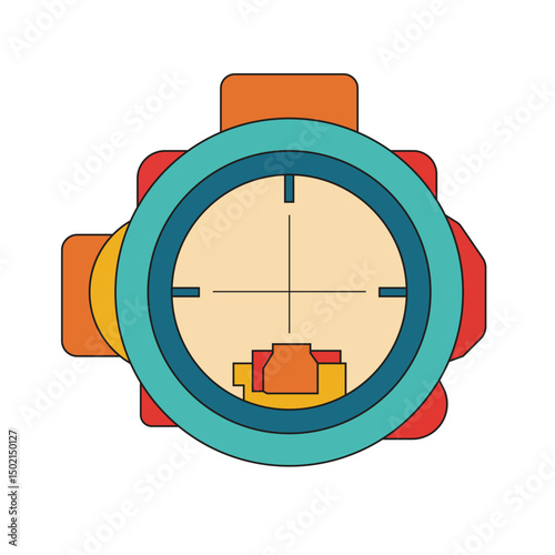 Illustration scope retro classic vibrant unique design