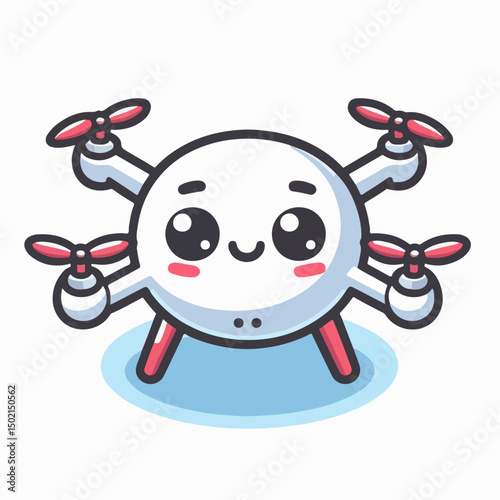 cartoon drone vector illustration white background