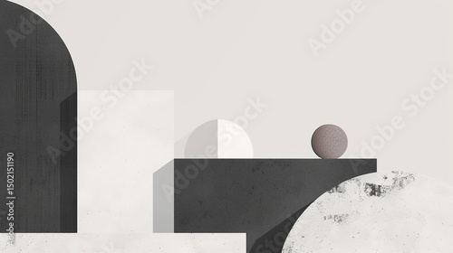 Minimalistic abstract architecture desktop wallpaper featuring clean lines, geometric shapes, monochromatic tones, and negative space for a modern, sleek, and sophisticated design aesthetic