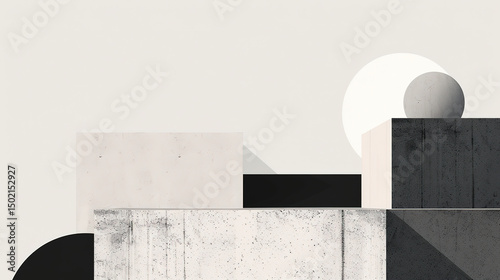 Minimalistic abstract architecture desktop wallpaper featuring clean lines, geometric shapes, monochromatic tones, and negative space for a modern, sleek, and sophisticated design aesthetic