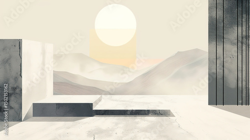 Minimalistic abstract architecture desktop wallpaper featuring clean lines, geometric shapes, monochromatic tones, and negative space for a modern, sleek, and sophisticated design aesthetic