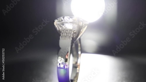 An Elegant Diamond Ring on display, sparkling and refined