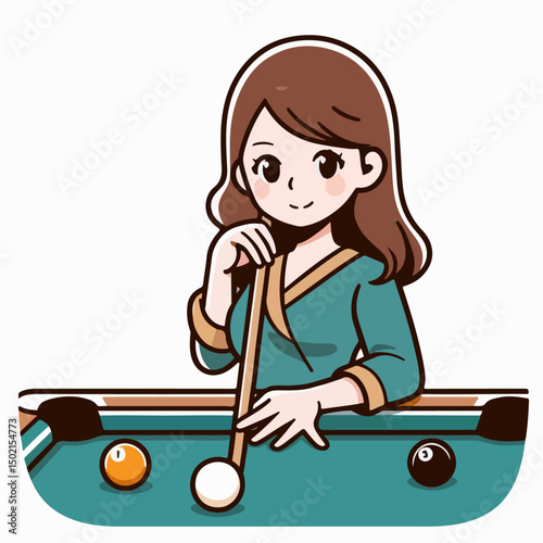 billiard player vector illustration white background