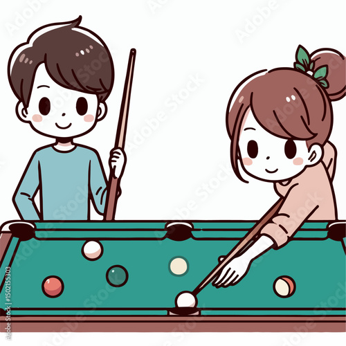 billiard player vector illustration white background