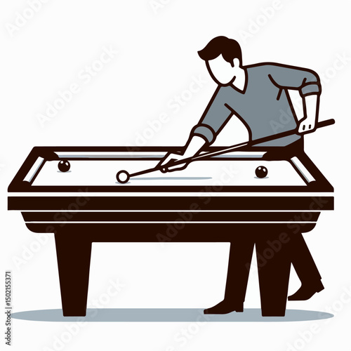 billiard player vector illustration white background