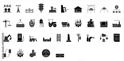 infrastruktture icons element for design