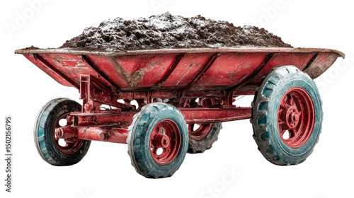 Farm Cart of Soil: An old rustic farm cart, overflowing with freshly tilled soil, stands as a testament to the land's bounty.