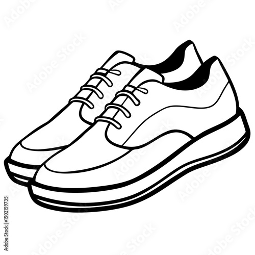 Minimal Shoe Vector on White Background