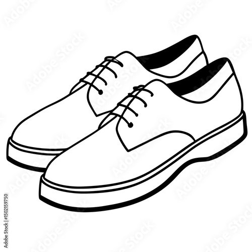 Minimal Shoe Vector on White Background