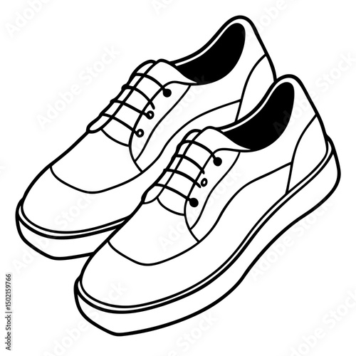 Minimal Shoe Vector on White Background