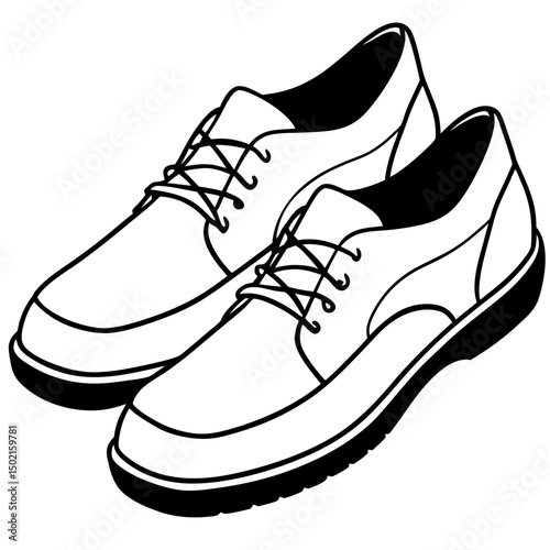 Minimal Shoe Vector on White Background