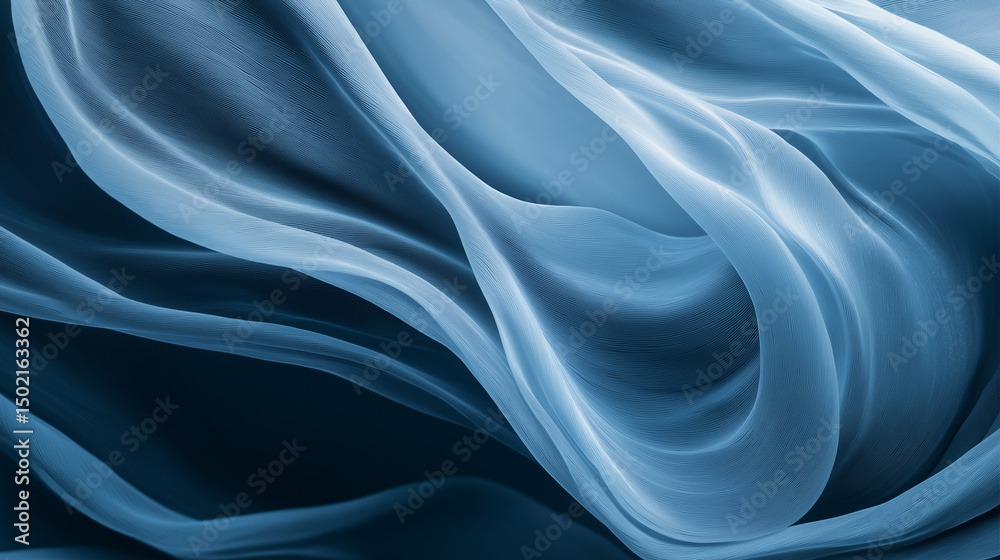 Fototapeta premium Create a LinkedIn Cover image with Astract, Flowing lines in Soft Blue and Grey tones, Representing Connection and Fluidity. Clean and Minimalistic design 