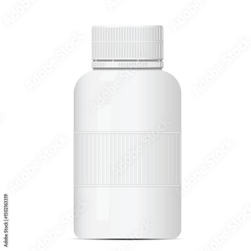 white plastic bottle isolated on white