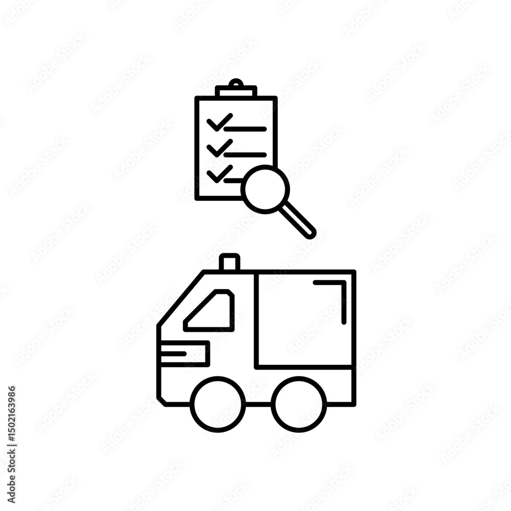 Fototapeta premium ambulance inspection icon design