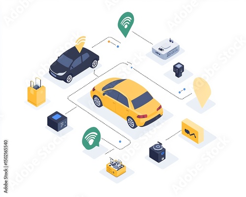 2d visualization of connected cars live diagnostics GPS tracking and autonomous IoT controls