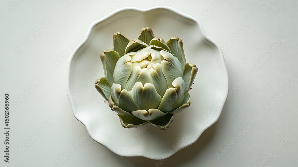 Fototapeta premium Artichoke on a White Plate