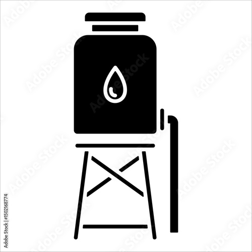 Water Tower  Icon Element For Design