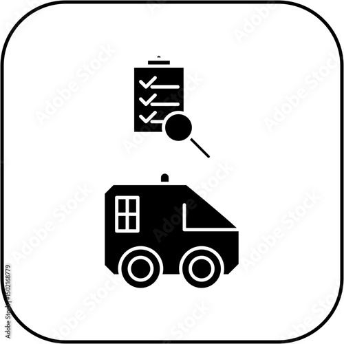 ambulance inspection icon design