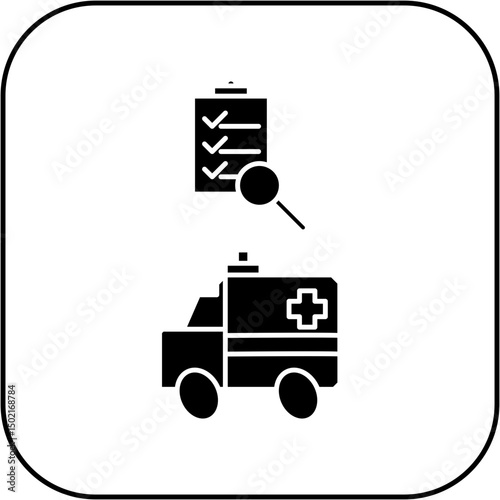 ambulance inspection icon design