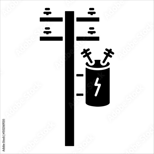 electronic pole icon element for design