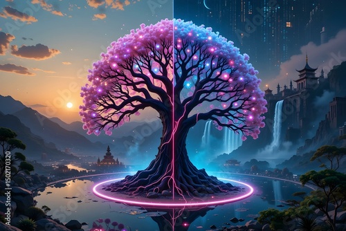 fantasy landscape with trees