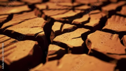 Cracked Earth Formation Revealing Drought Effects Close Up View