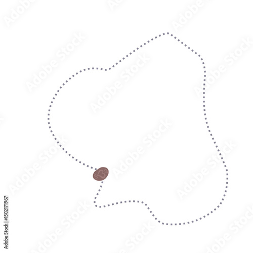 A minimalist line drawing of a simple necklace 