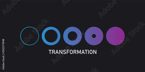 Transform, transformation icon. Abstract geometric transformation logo, coach symbol, evolution vector concept. Business progress sign. Change, innovation metaphor
