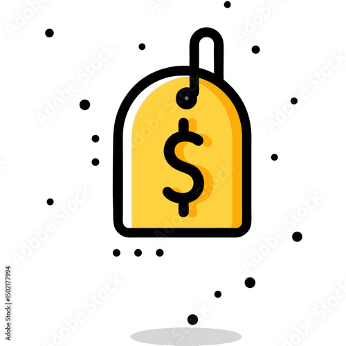 Yellow Price Tag Dollar Icon Design