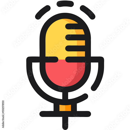 Podcast Microphone Icon Design Element