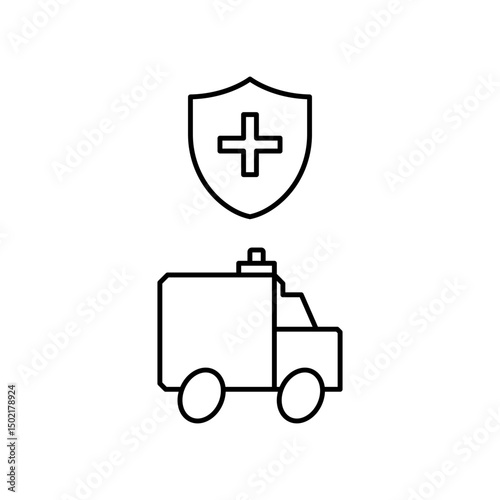 protected ambulance icon design
