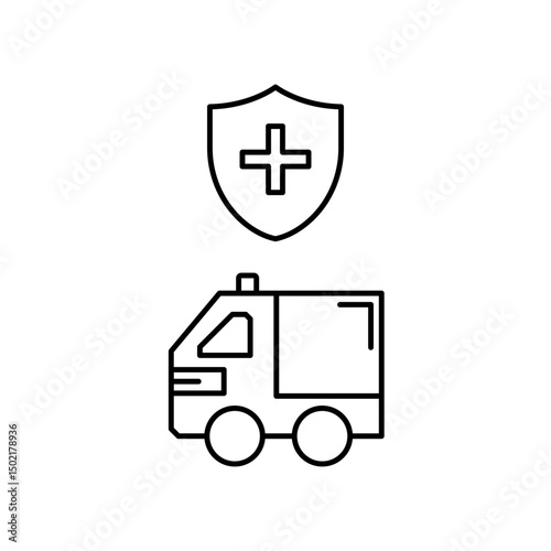 protected ambulance icon design