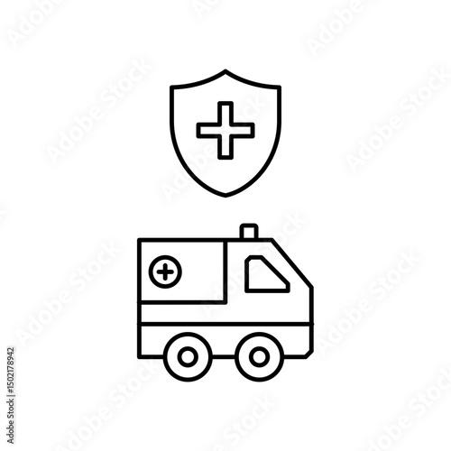 protected ambulance icon design