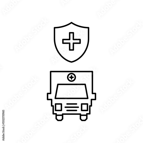 protected ambulance icon design