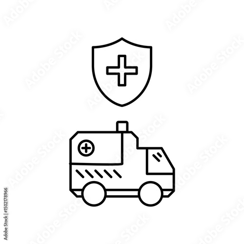 protected ambulance icon design