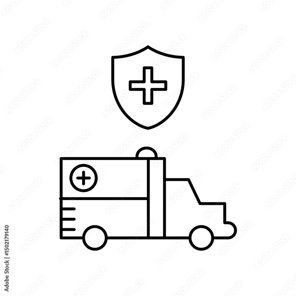 Obraz premium protected ambulance icon design