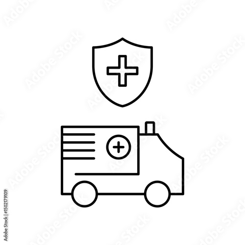protected ambulance icon design