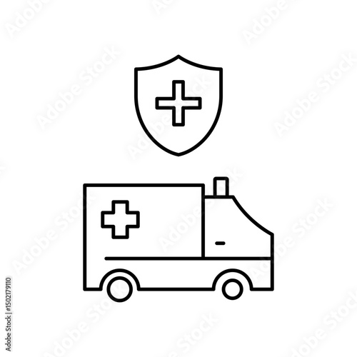 protected ambulance icon design
