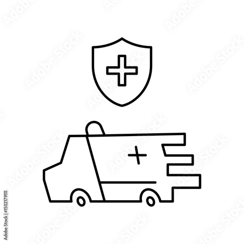 protected ambulance icon design