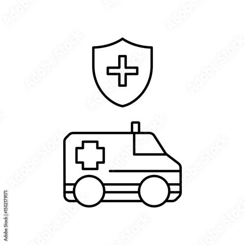 protected ambulance icon design