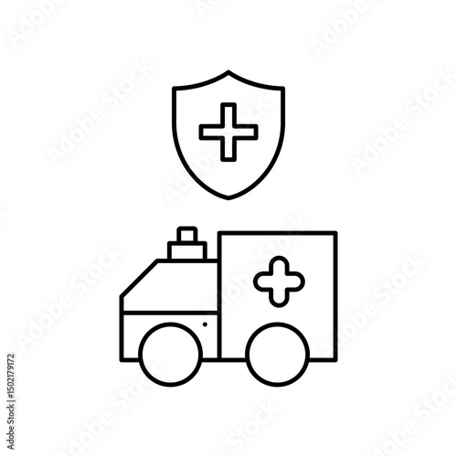 protected ambulance icon design