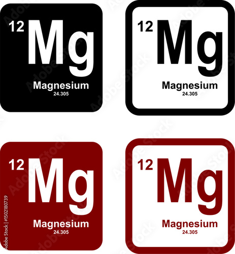 Magnesium icon set. vector template illustration for web design