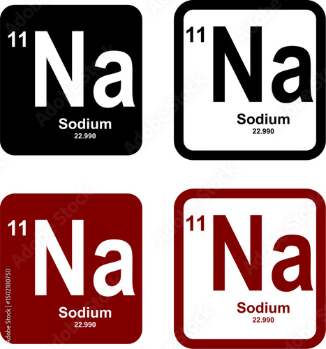 Sodium icon set. vector template illustration for web design