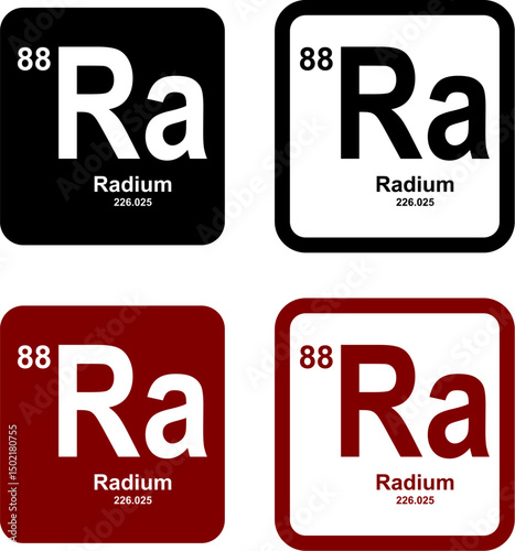 Radium icon set. vector template illustration for web design