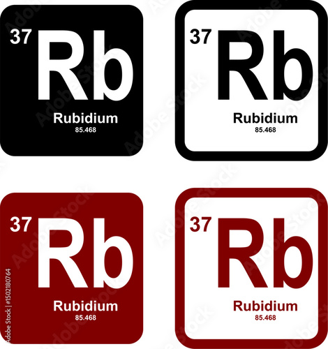 Rubidium icon set. vector template illustration for web design