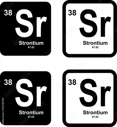 Strontium icon set. vector template illustration for web design