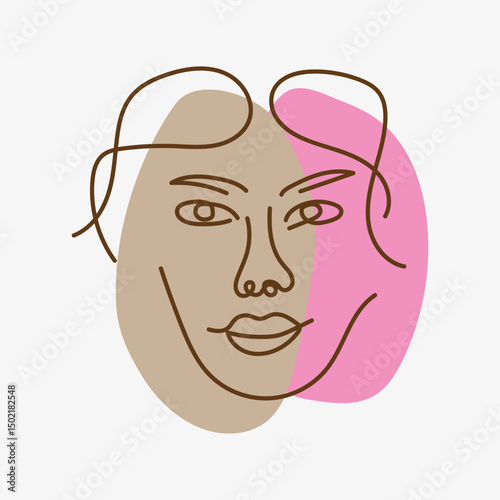 flat logo icon illustration line face
