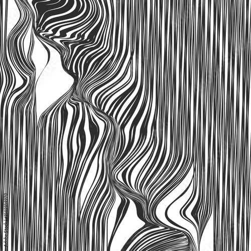 Dense striped texture with vertical direction and strong wavy distortion.